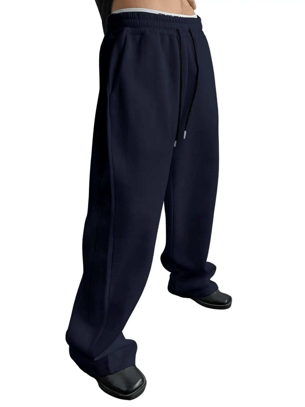 Pantalones de chándal para hombre, Joggers de ajuste recto para deportes y ropa de calle, pantalón informal holgado de gran tamaño con cordón, pantalón largo con múltiples bolsillos para hombre