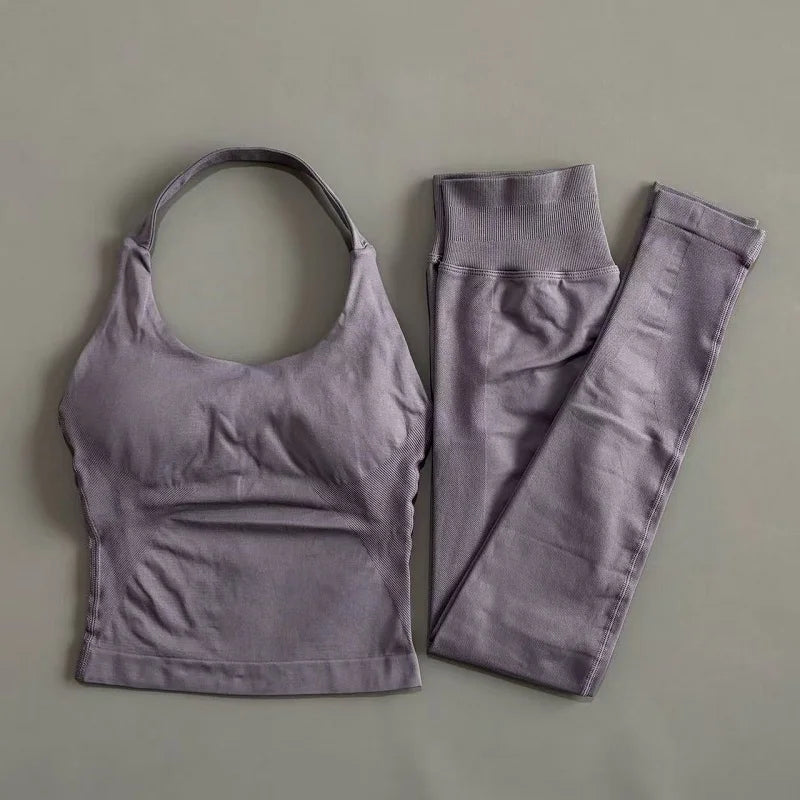 Conjunto Fitness 2 Piezas para Mujer – Top + Leggings