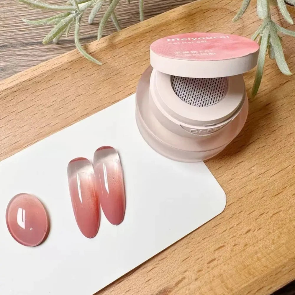 1 caja de esmalte de uñas en Gel rosa melocotón, textura mate, pegamento para tapar uñas con 1 cojín de aire, barniz de uñas LED UV para remojar