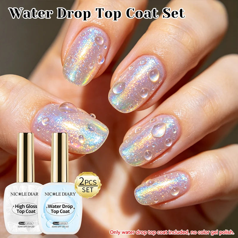 Esmalte de uñas en gel NICOLE DAIRY 15ml, efecto olas de mar, color blanco, para manicura de verano, barniz de uñas UV LED, gel removible para decoración de uñas.
