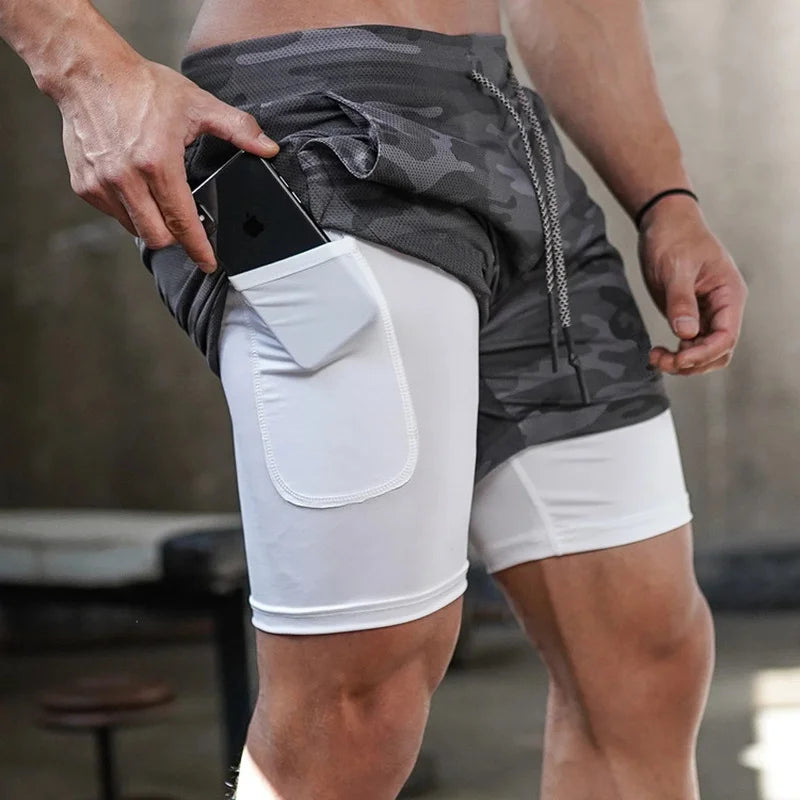 Pantalones Cortos Running Hombre 2 en 1 – Secado Rápido