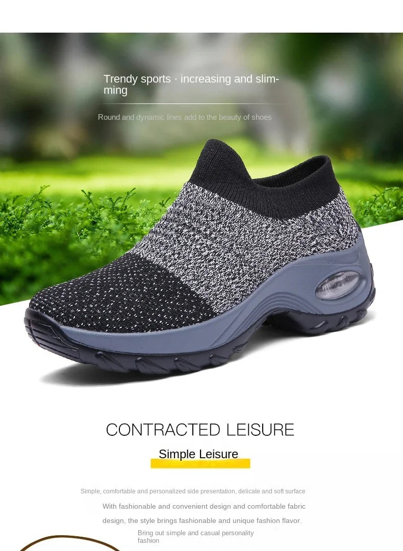 Zapatillas de deporte para mujer, moda de verano, zapatos deportivos informales negros, malla transpirable, ligero, cojín de aire, calzado antideslizante para correr