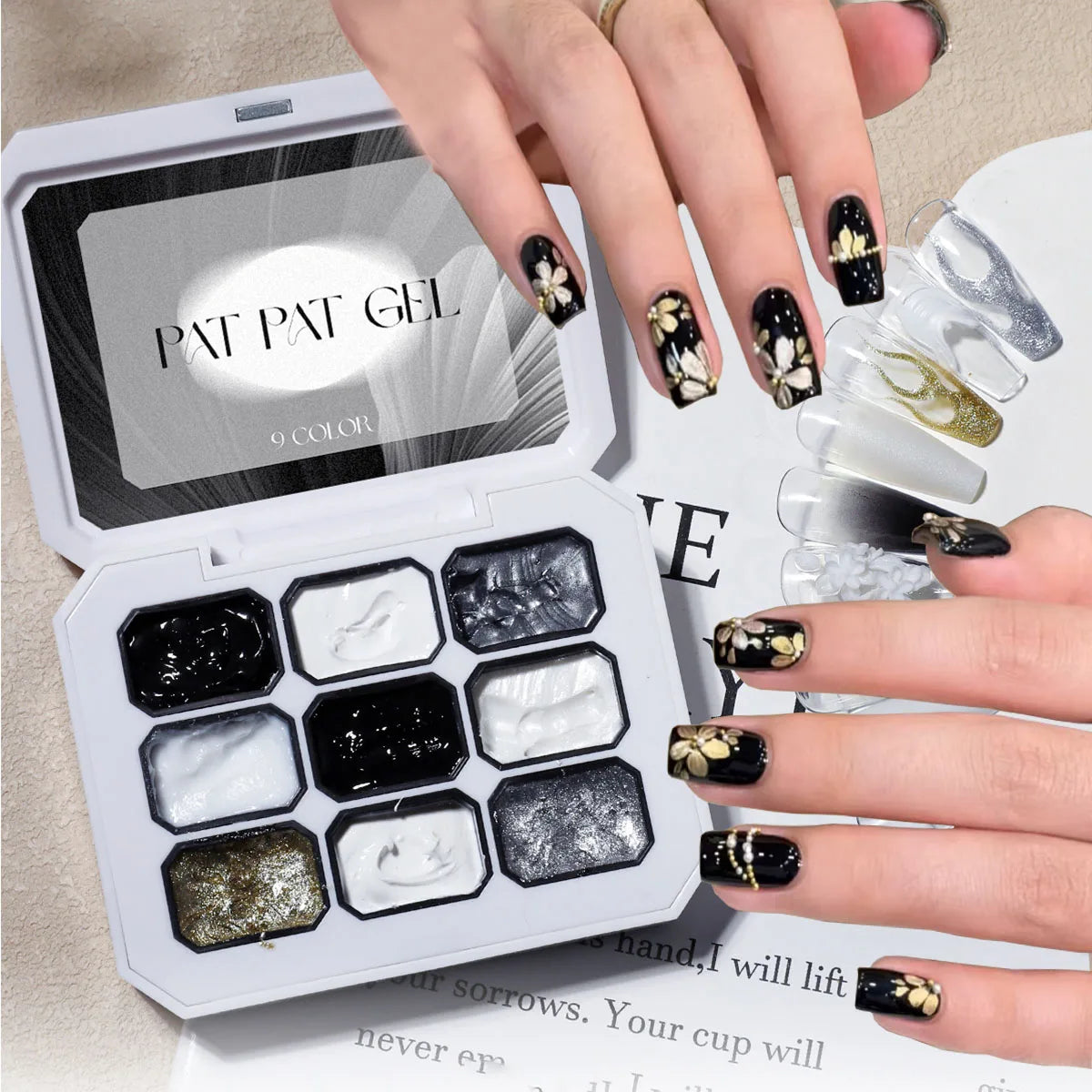 1 unidad de Gel de Uñas Sólido Blanco y Negro, Gel para Patting, Gel de Yeso, Color Sólido Y2K, Brillo Intenso, Larga Duración, para Uso DIY en Casa y Salón