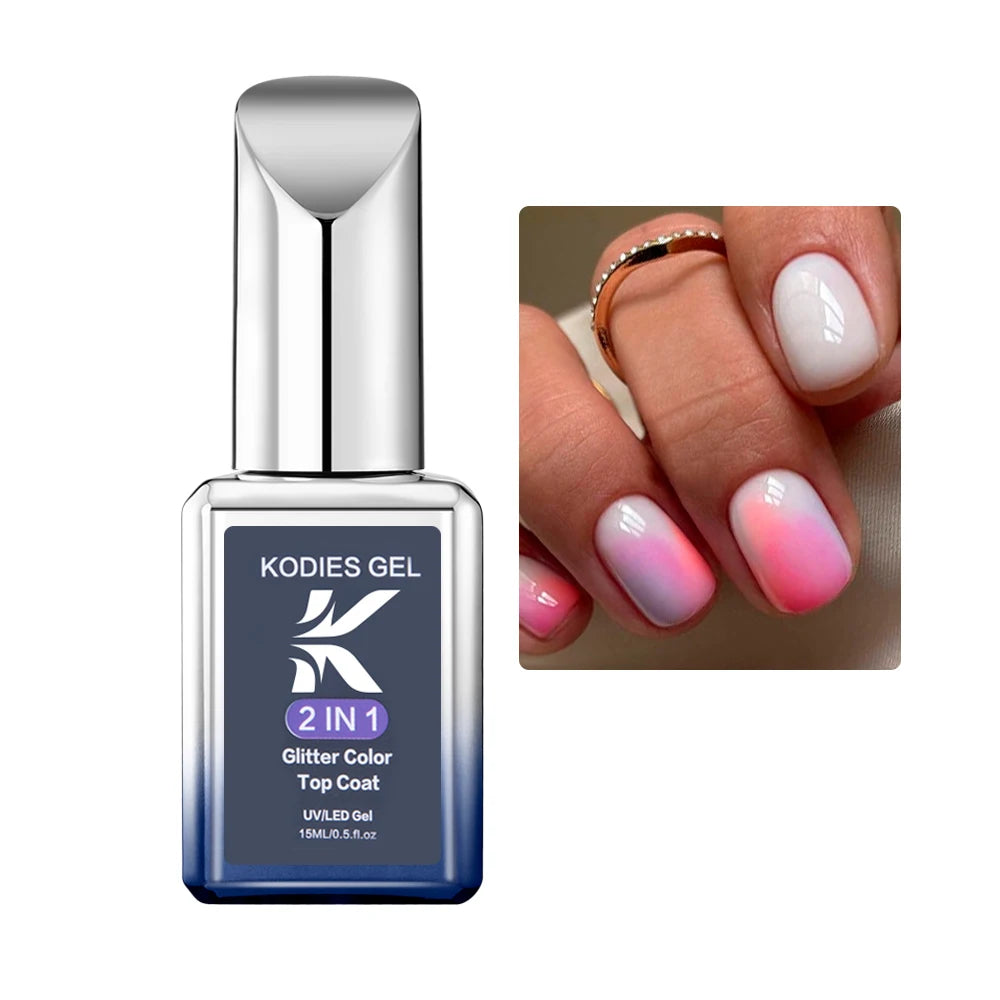 KODIES-Esmalte de uñas en GEL blanco lechoso para manicura, sellador de acabado semipermanente, pintura de Esmalte UV, 15ML