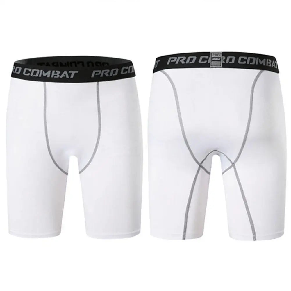 Mallas deportivas para hombre, medias de compresión elásticas para Fitness, secado rápido, pantalones cortos elásticos de entrenamiento para correr