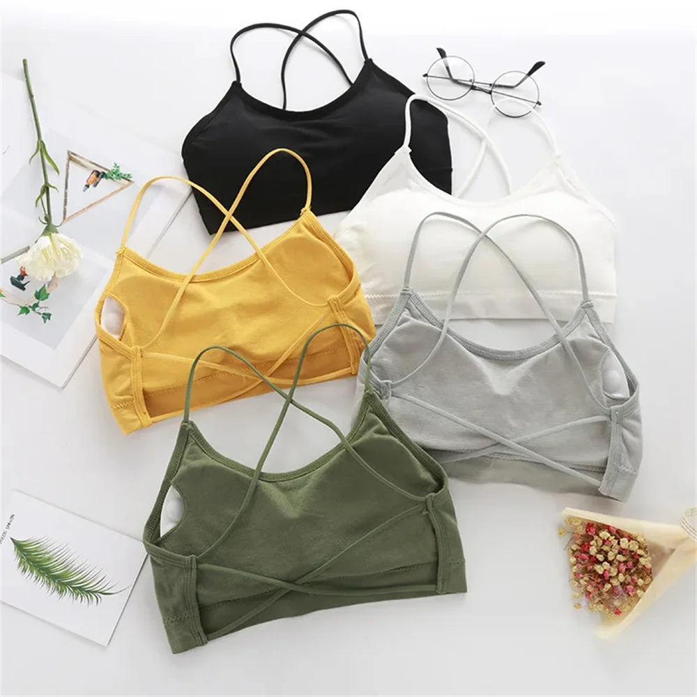 Conjunto de 3 unidades de Sujetador deportivo con tirantes cruzados para mujer, Sujetador deportivo para Yoga, Top para ombligo, Top de tubo para gimnasio y Fitness, sujetador Sexy de belleza transpirable en la espalda