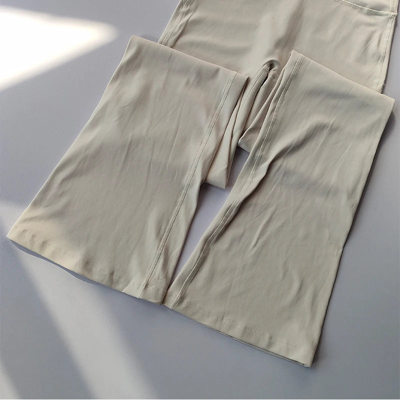 Mallas de Yoga de gama alta, pantalones de Yoga ajustados, pantalones de pierna ancha de cintura alta, pantalones transpirables para gimnasio, mallas deportivas informales con campana para mujer