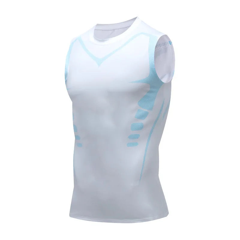 Camiseta de Compresión sin Mangas para Hombre, Ropa Deportiva de Secado Rápido con Estampado, Chaleco Deportivo Masculino para Fitness, Culturismo y Entrenamiento Muscular
