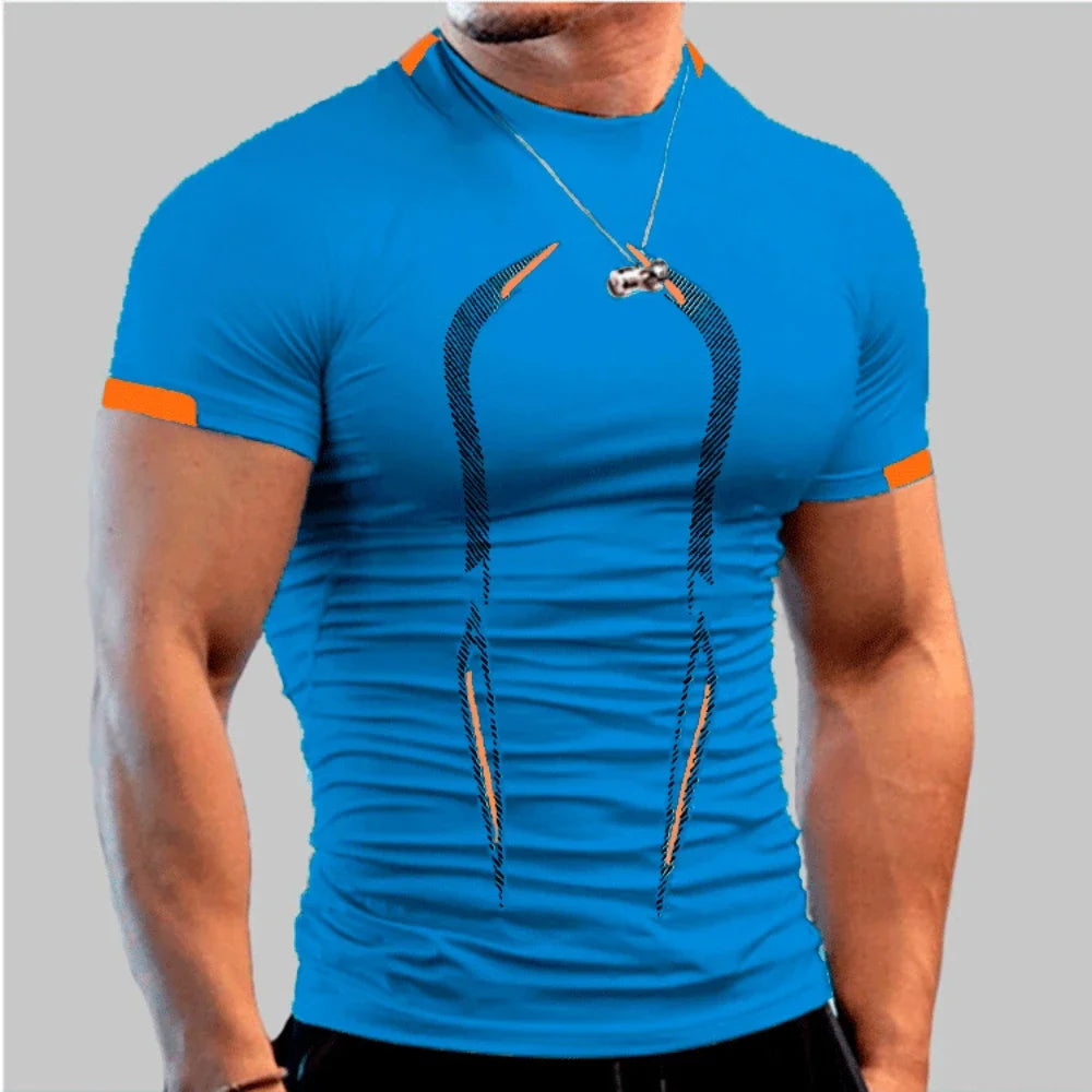 Nueva ropa deportiva de verano, camiseta transpirable para gimnasio, camiseta para correr de secado rápido para hombre, camisetas de entrenamiento para hombre, camisetas deportivas para correr