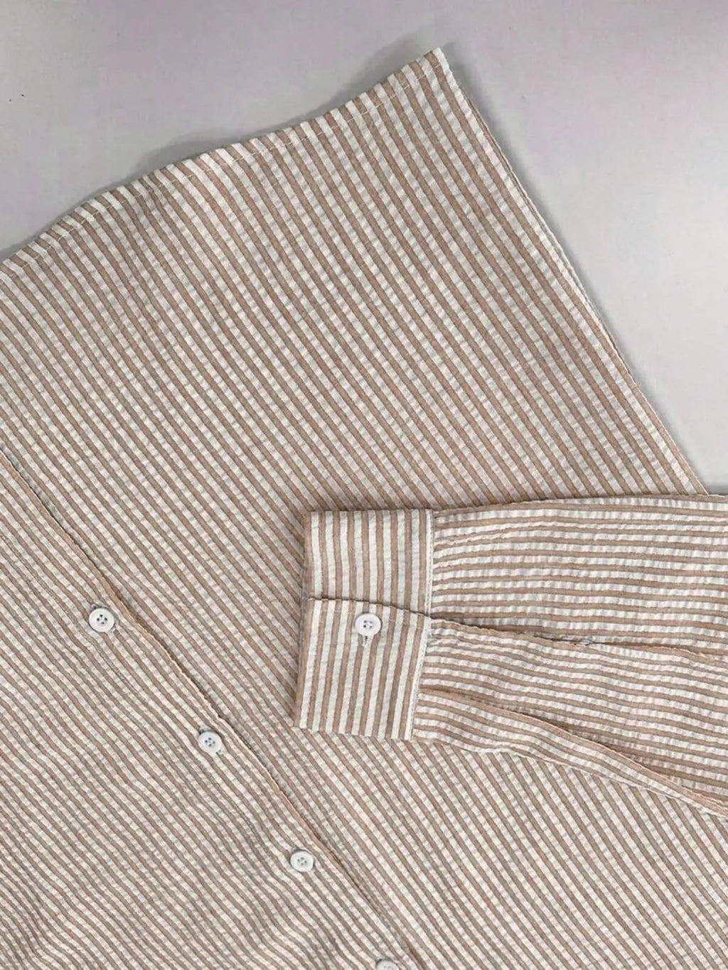 Camisa de Manga Larga a Rayas para Hombre, Corte Holgado, Elegante, Cómoda, Informal, para Todas las Temporadas, Ideal para Actividades al Aire Libre