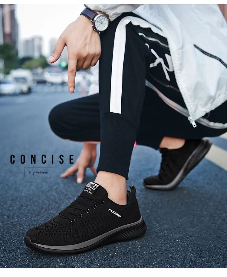 Zapatos de punto para correr para hombre, zapatillas de deporte informales a la moda para hombre, zapatillas deportivas transpirables atléticas para gimnasio, zapatillas ligeras para correr