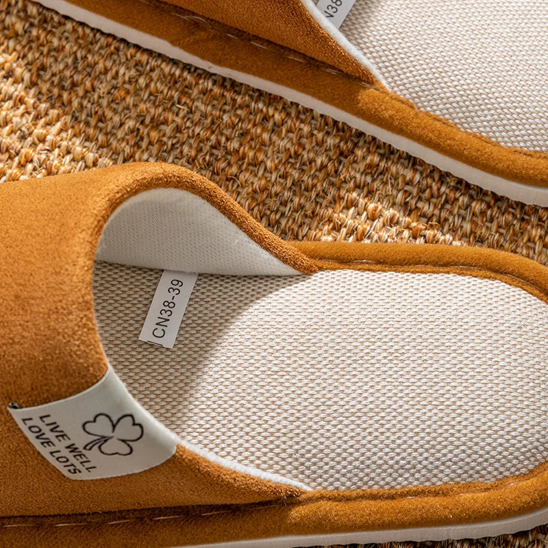 Zapatillas para hombre, zapatillas de casa de interior de suela blanda antideslizantes para primavera y verano, zapatillas cómodas de lino para todas las estaciones
