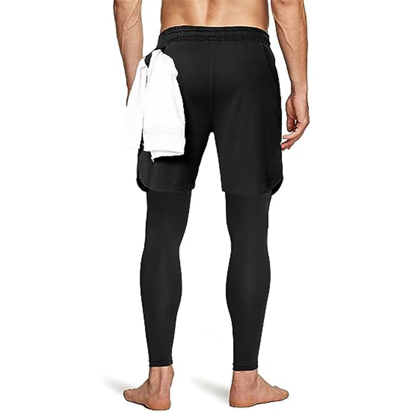 Pantalones deportivos para hombre, chándales atléticos de entrenamiento 2 en 1, ropa deportiva, pantalones de entrenamiento para hombre, pantalones para correr, gimnasio, Fitness, pantalones para correr para hombre