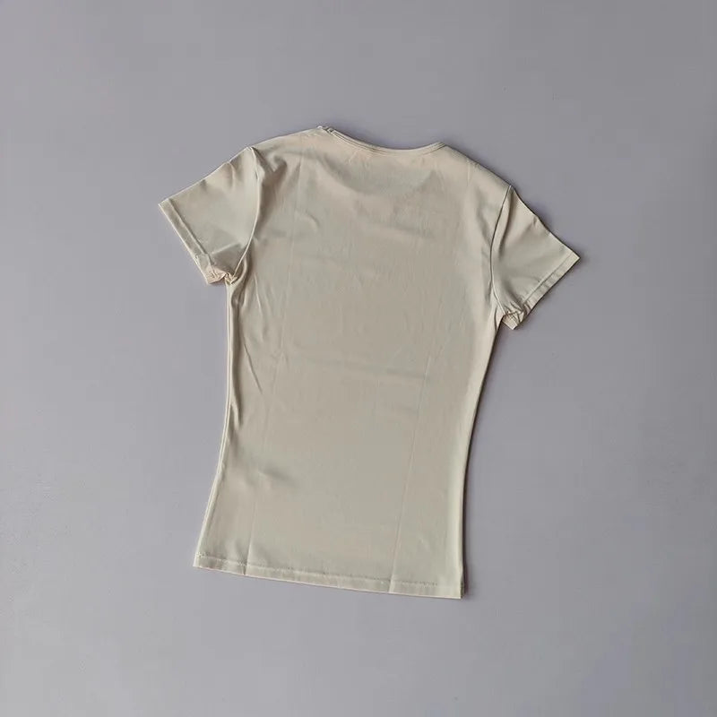 Camiseta deportiva al aire libre para mujer, ropa de Yoga, camiseta de Fitness, camiseta para correr de secado rápido, Top de entrenamiento, ropa deportiva femenina, ropa de ejercicio