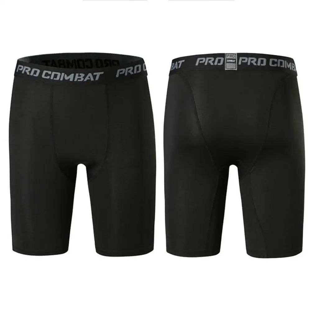 Mallas deportivas para hombre, medias de compresión elásticas para Fitness, secado rápido, pantalones cortos elásticos de entrenamiento para correr