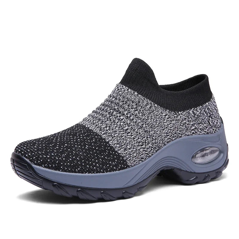 Zapatillas de deporte para mujer, moda de verano, zapatos deportivos informales negros, malla transpirable, ligero, cojín de aire, calzado antideslizante para correr