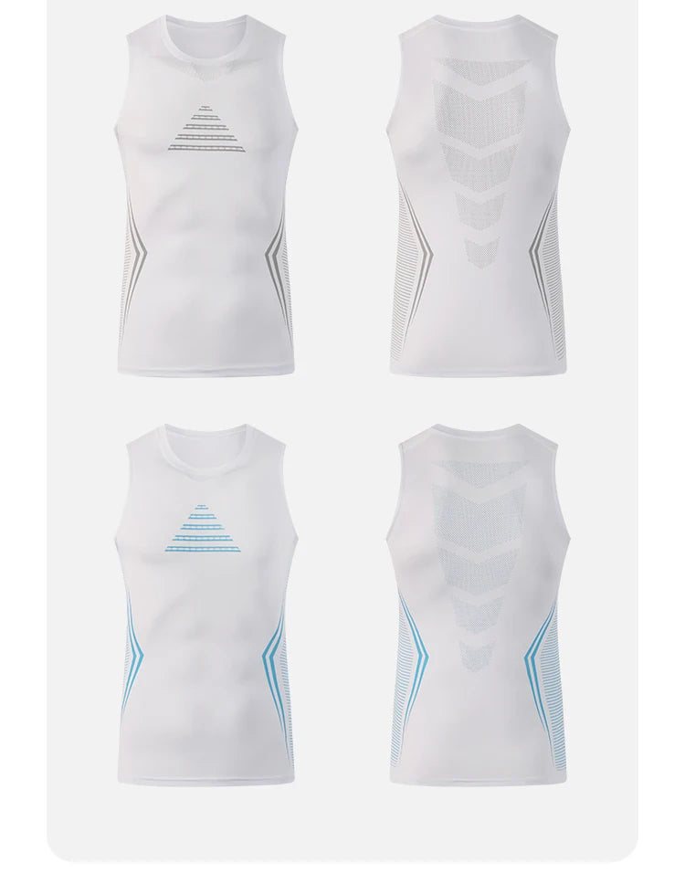 Camiseta de Compresión sin Mangas para Hombre, Ropa Deportiva de Secado Rápido con Estampado, Chaleco Deportivo Masculino para Fitness, Culturismo y Entrenamiento Muscular