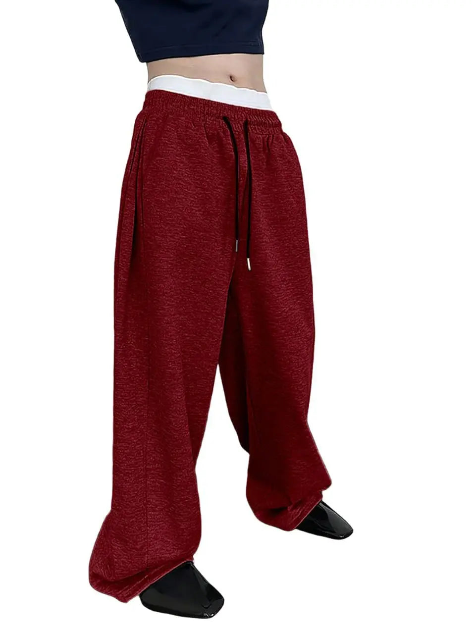 Pantalones de chándal para hombre, Joggers de ajuste recto para deportes y ropa de calle, pantalón informal holgado de gran tamaño con cordón, pantalón largo con múltiples bolsillos para hombre