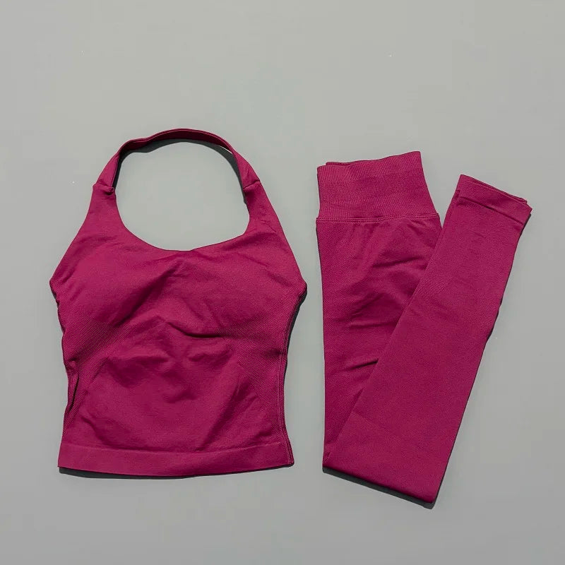 Conjunto Fitness 2 Piezas para Mujer – Top + Leggings