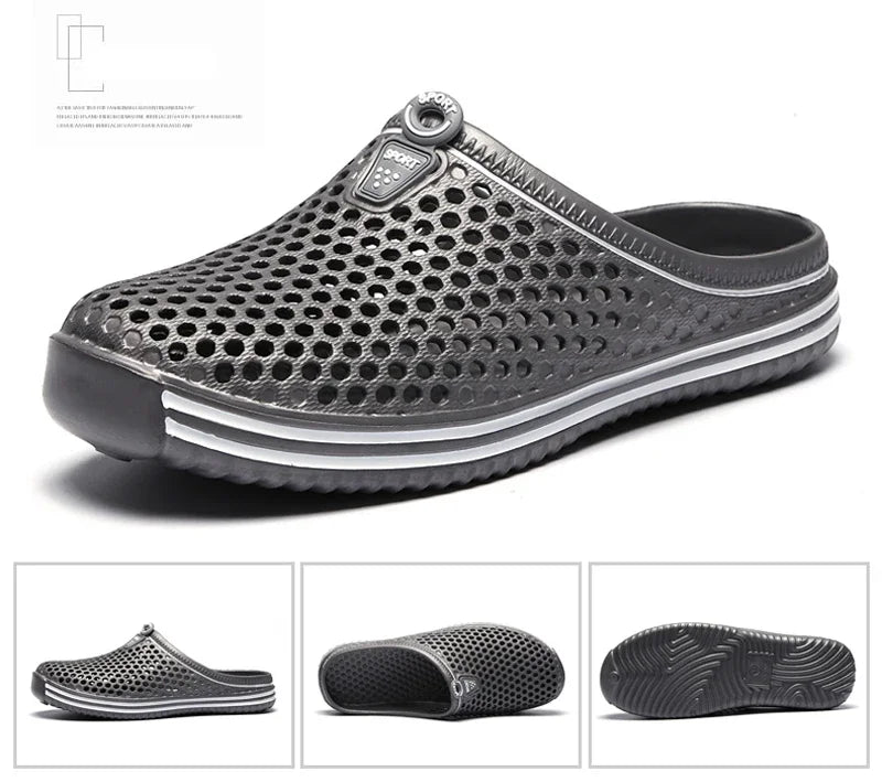 Sandalias cómodas para piscina para hombre, Zapatos de playa al aire libre de verano, zuecos de jardín sin cordones, zapatillas informales para ducha de agua, Zapatos Unisex