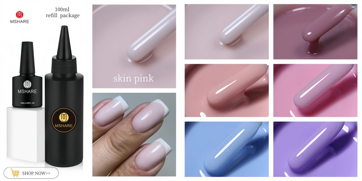 MSHARE-Gel acrílico líquido, Gel de uñas sin TPO para extensión de uñas, auto nivel, remojo, tarro de Gel UV LED