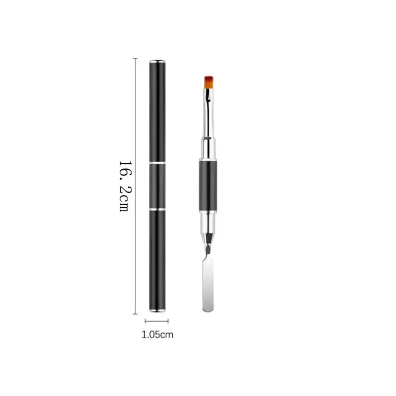 Nuevo cepillo y recogedor de Gel 2 en 1, cepillo de uñas de diseño y espátula, herramienta de cepillo de uñas de Gel para Gel de extensión de uñas acrílicas