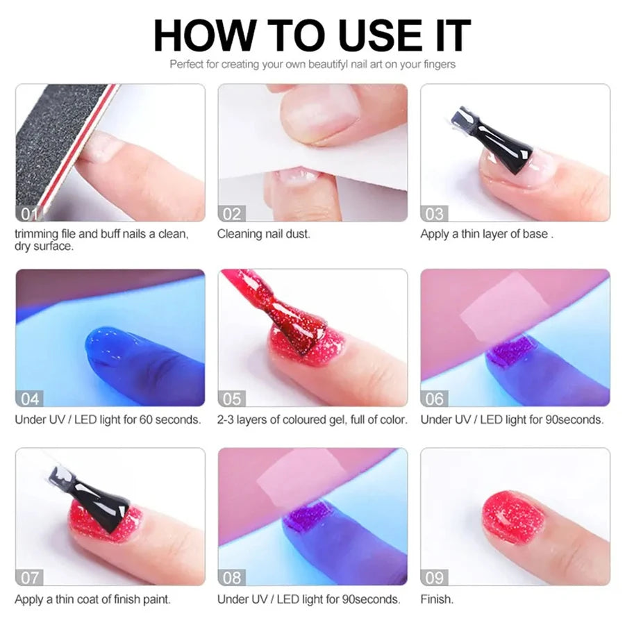 XEIJAYI 6 uds 15Ml juego de esmalte de uñas en gel perfecto para remojar esmalte de uñas en gel o decoración de uñas para el hogar y el salón Diy