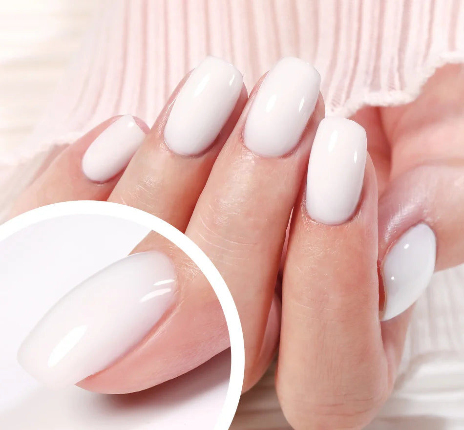 BORN PRETTY-esmalte de uñas en Gel con Base de goma, color rosa lechoso, brillo, barniz semipermanente de 15ml, Gel LED UV autonivelante