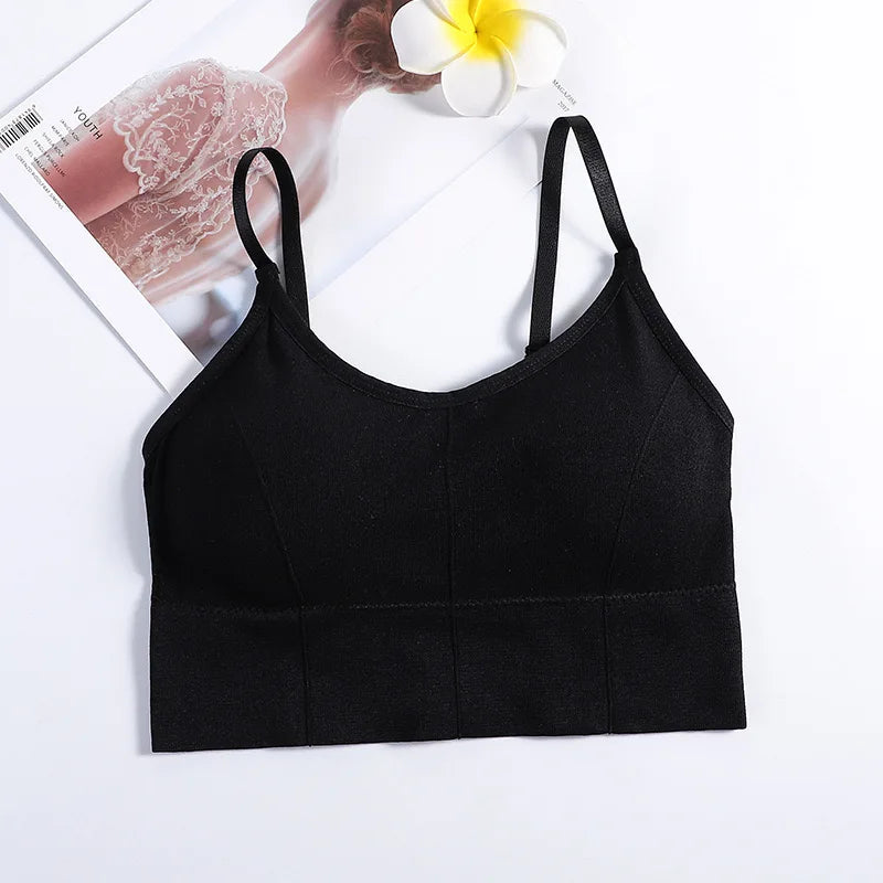 Ropa deportiva sin espalda para mujer, Sujetador deportivo para gimnasio, ropa interior sin costuras para mujer, correa ajustable para el hombro, chaleco de Yoga acolchado interior, Bralette