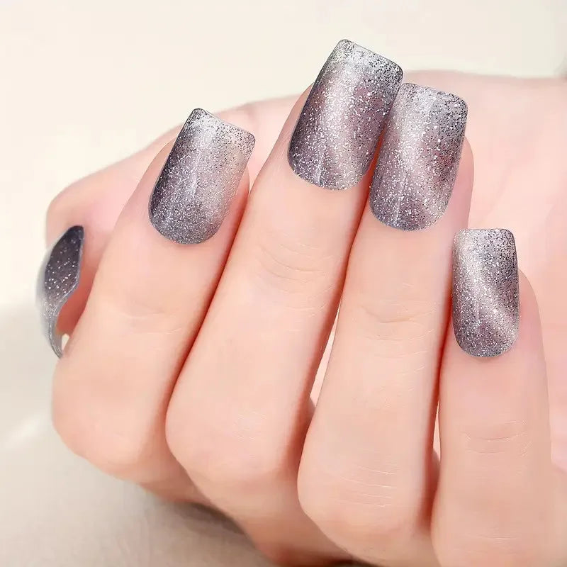 8 hojas de pegatinas de envoltura completa para uñas, pegatinas de Gel autoadhesivas con purpurina rosa para uñas para mujeres, suministros de uñas DIY para el hogar, Kit de manicura
