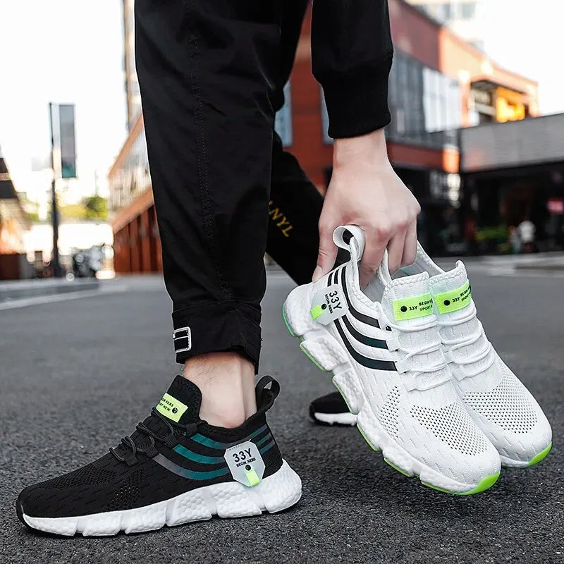 Zapatos deportivos informales para hombre, zapatillas ligeras transpirables, zapatillas de correr negras de malla para exteriores, zapatillas deportivas para correr Tenis para caminar