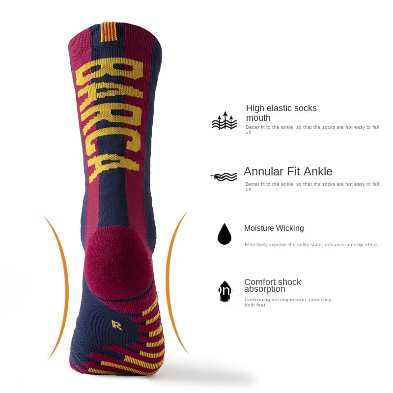 Calcetines de Entrenamiento Antideslizantes para Adultos Star, 1 Par, Transpirables, para Deportes, Fútbol, con Base de Toalla Gruesa para un Uso Cómodo