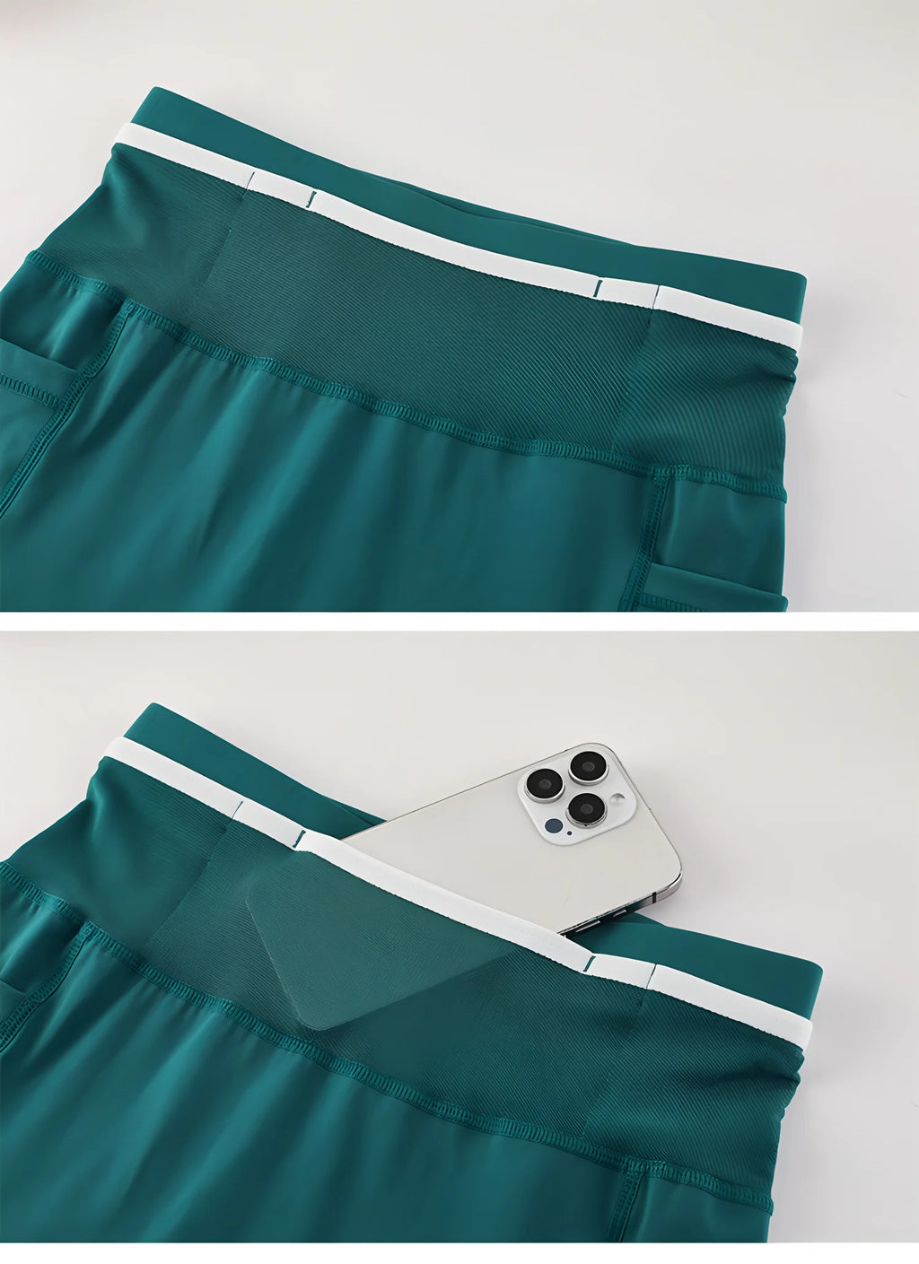 Pantalones Cortos de Running para Hombre con Riñonera, Compresión, Mallas Deportivas para Yoga, Fitness, Deporte al Aire Libre, Secado Rápido