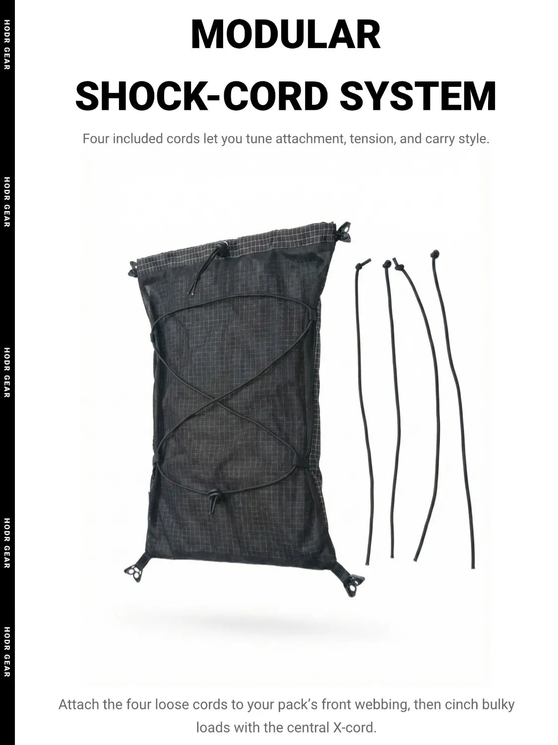 [HODRGEAR] Mochila Modular Kangaroo Pouch Expandible 6L Ultraligera 58g Gridstop para Senderismo y Trekking UL Gear Beaver Tail
