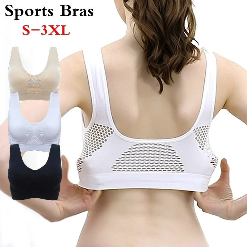 Chaleco deportivo transpirable para mujer, sujetador absorbente para el sudor, almohadilla a prueba de golpes, Top deportivo para pista y campo, gimnasio, correr, Fitness