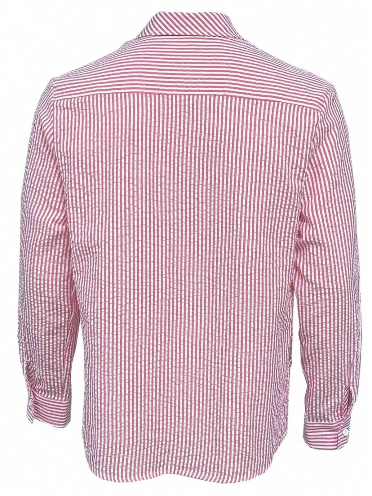 Camisa de Manga Larga a Rayas para Hombre, Corte Holgado, Elegante, Cómoda, Informal, para Todas las Temporadas, Ideal para Actividades al Aire Libre