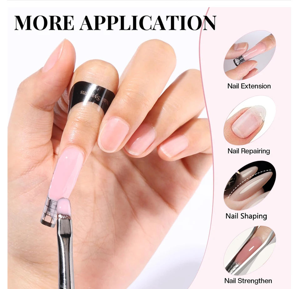 Gel duro de 30ML para extensión de uñas, Gel constructor blanco lechoso, refuerzo autonivelante, Gel para uñas, manicura de camuflaje