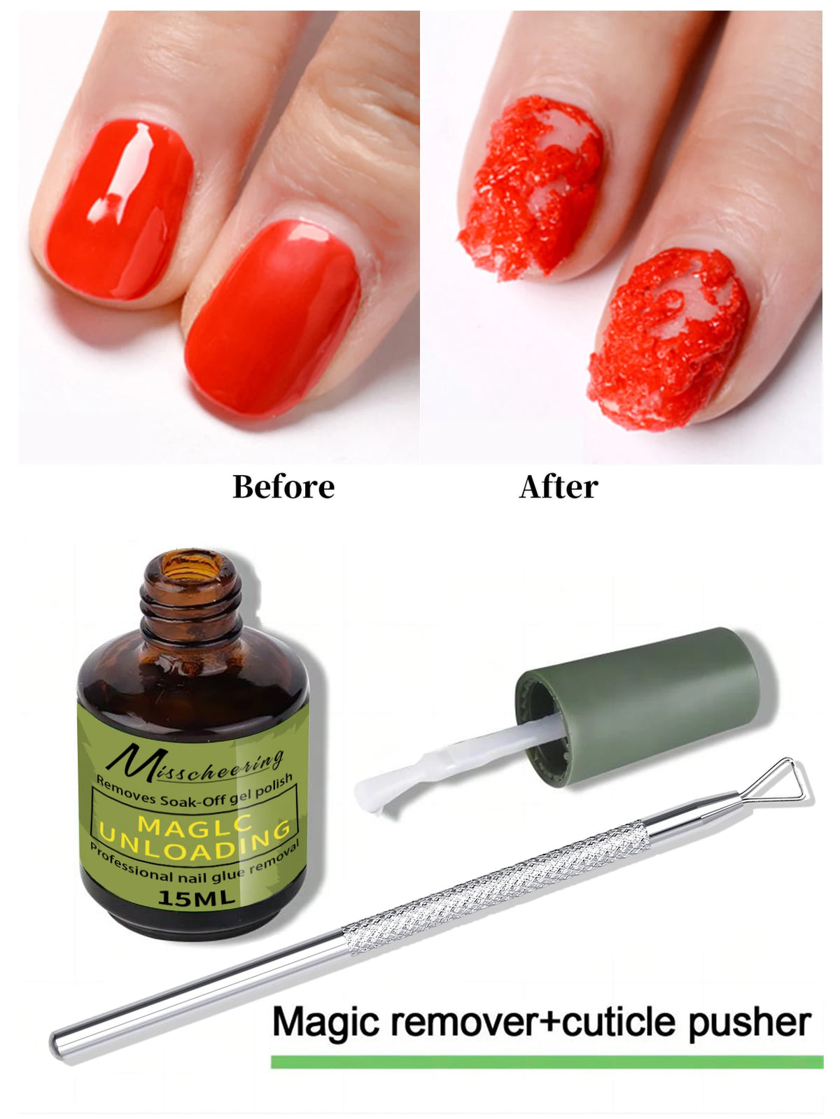 1/2 piezas/juego de removedor mágico de uñas con herramienta de extracción que elimina rápida y fácilmente el esmalte de uñas en gel y el gel de poliuretano sin dañar las uñas