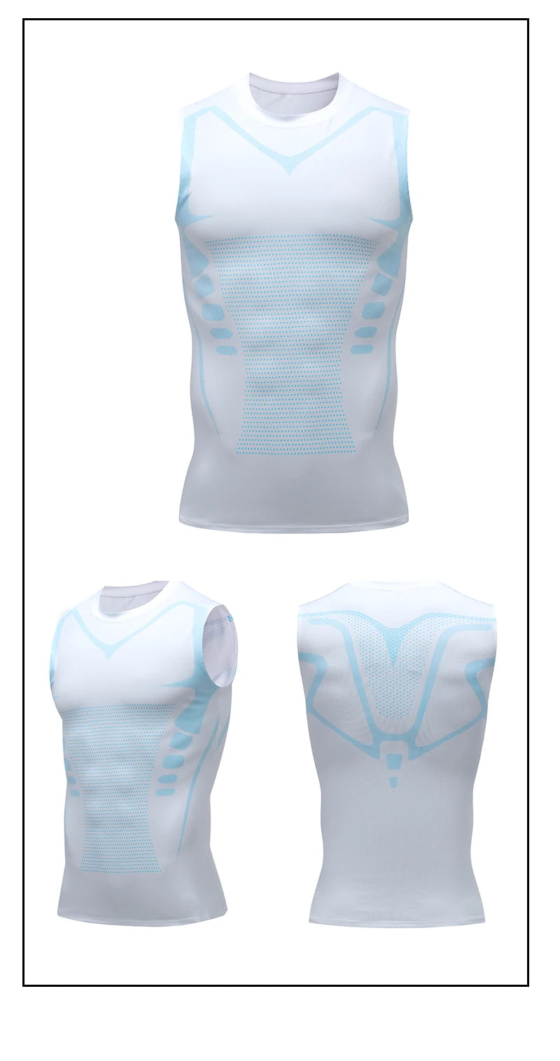 Camiseta de Compresión sin Mangas para Hombre, Ropa Deportiva de Secado Rápido con Estampado, Chaleco Deportivo Masculino para Fitness, Culturismo y Entrenamiento Muscular
