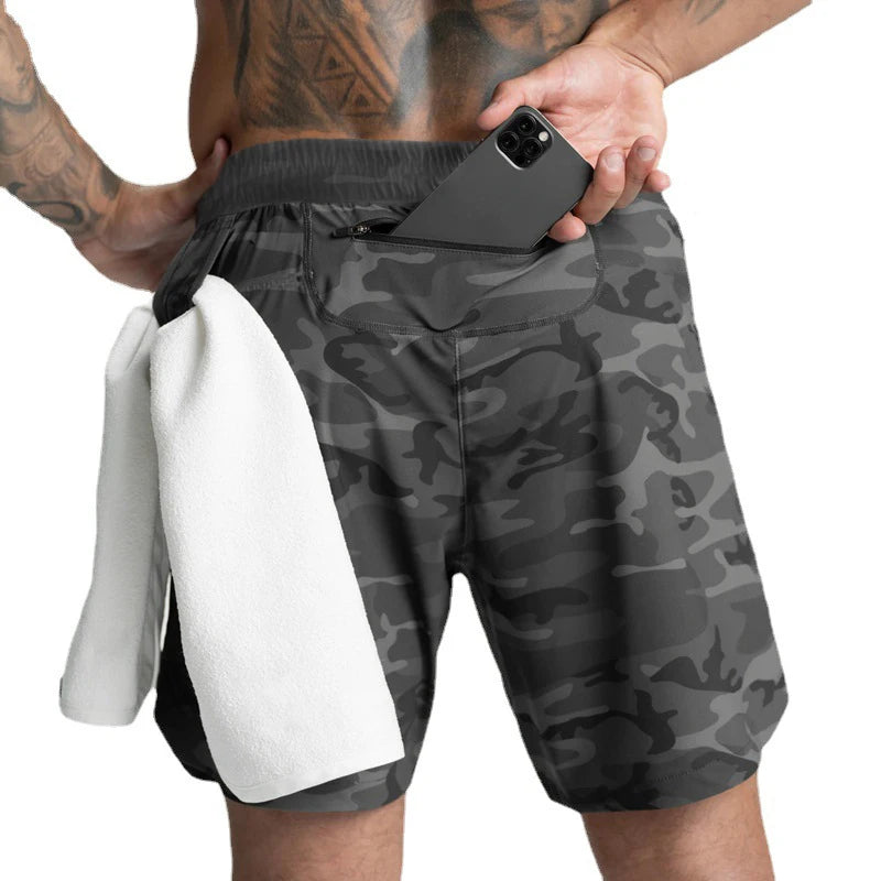 2024 pantalones cortos para correr para hombre, tejido de una sola capa, secado rápido, gimnasio, Color sólido, deportes de Fitness, ropa deportiva informal de entrenamiento, quinto pantalón nuevo