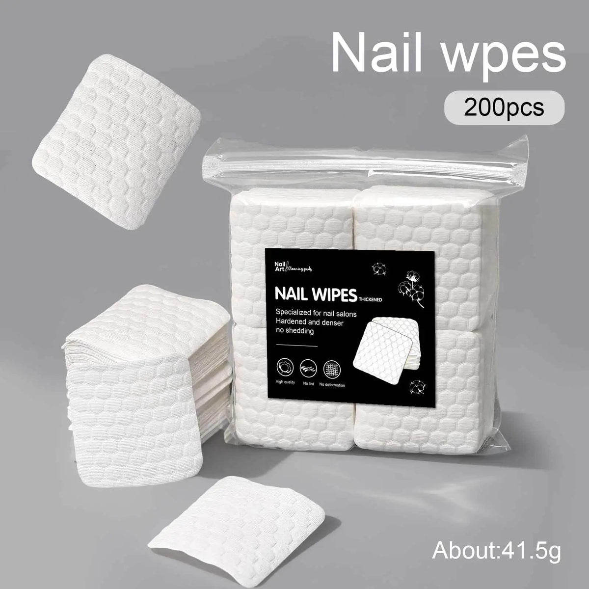 200/500 unids/pack/caja herramientas sólidas y duraderas para uñas Gel de manicura almohadillas quitaesmalte de uñas toallitas sin pelusa envolturas de servilletas