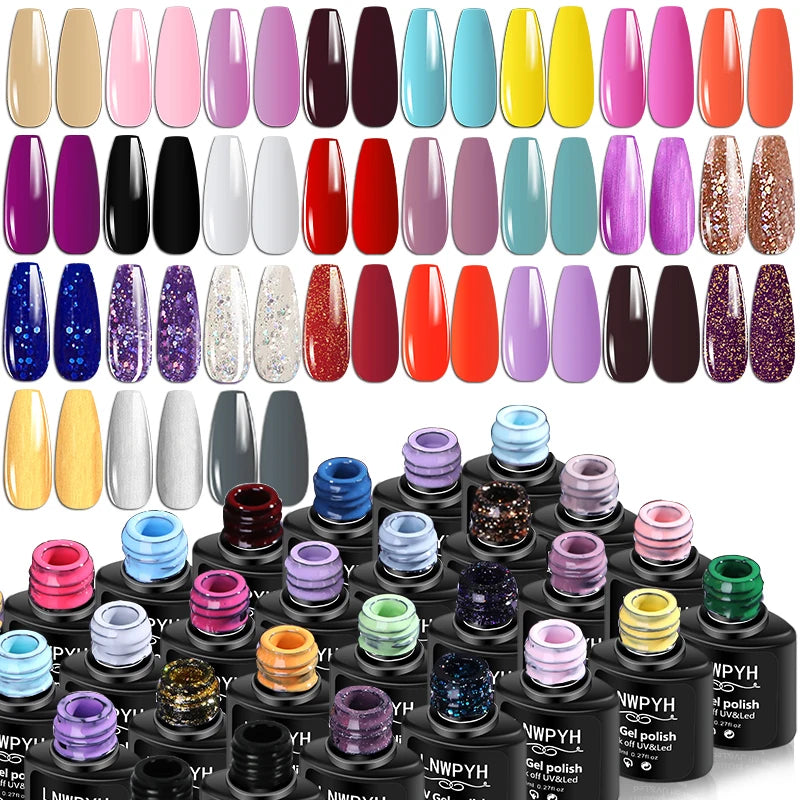 Kit de esmalte de uñas, Kit de uñas acrílico, juego de Gel de uñas de polietileno con lámpara de uñas, extensión de uñas, Gel de brillo, juego de herramientas de manicura de Gel de construcción UV