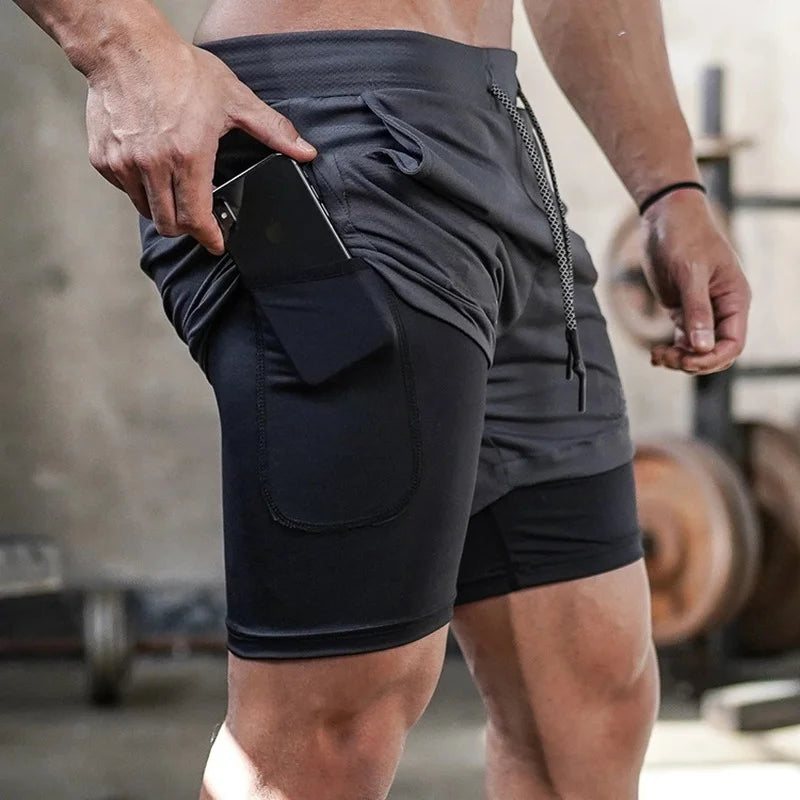 Pantalones Cortos Running Hombre 2 en 1 – Secado Rápido