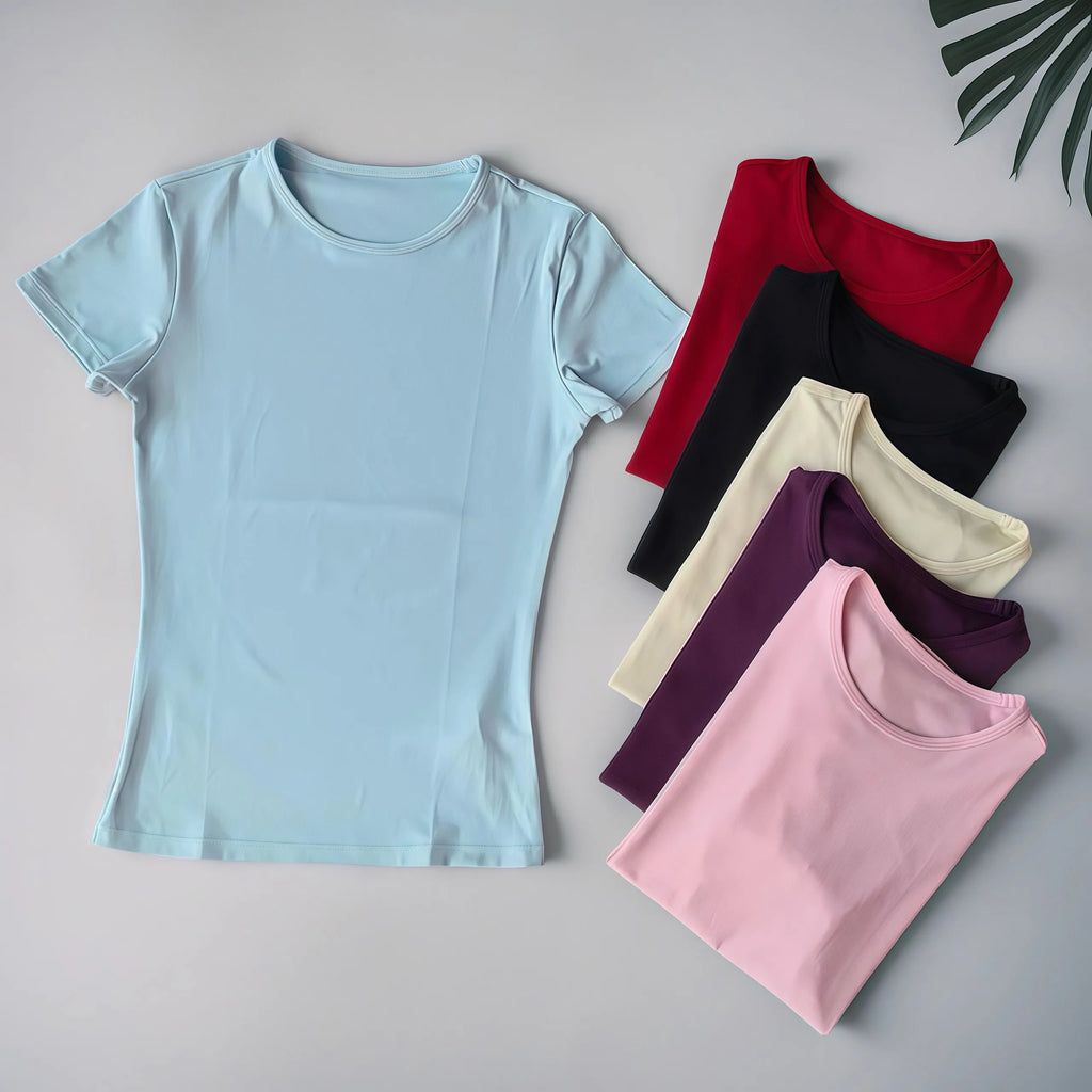 Camiseta deportiva al aire libre para mujer, ropa de Yoga, camiseta de Fitness, camiseta para correr de secado rápido, Top de entrenamiento, ropa deportiva femenina, ropa de ejercicio