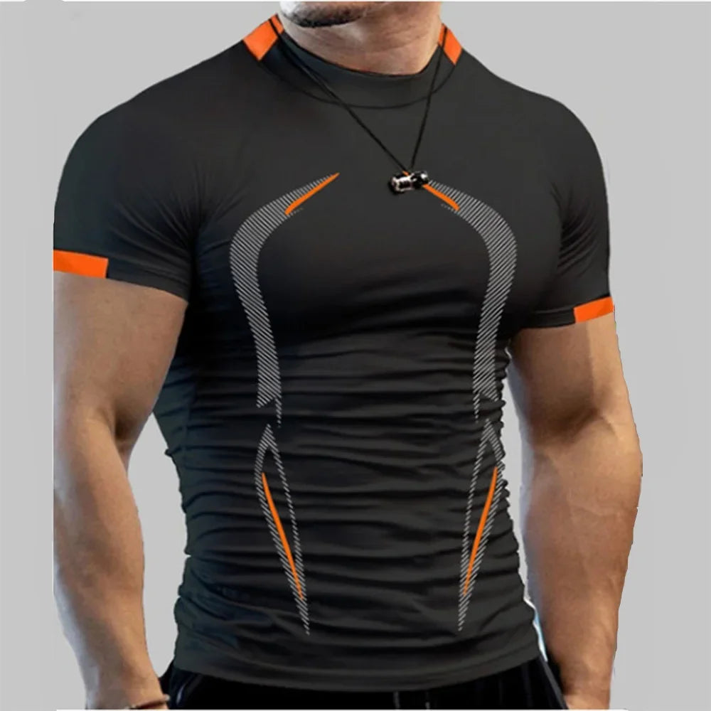 Nueva ropa deportiva de verano, camiseta transpirable para gimnasio, camiseta para correr de secado rápido para hombre, camisetas de entrenamiento para hombre, camisetas deportivas para correr