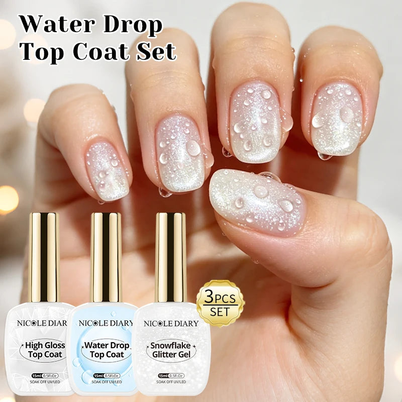 Esmalte de uñas en gel NICOLE DAIRY 15ml, efecto olas de mar, color blanco, para manicura de verano, barniz de uñas UV LED, gel removible para decoración de uñas.