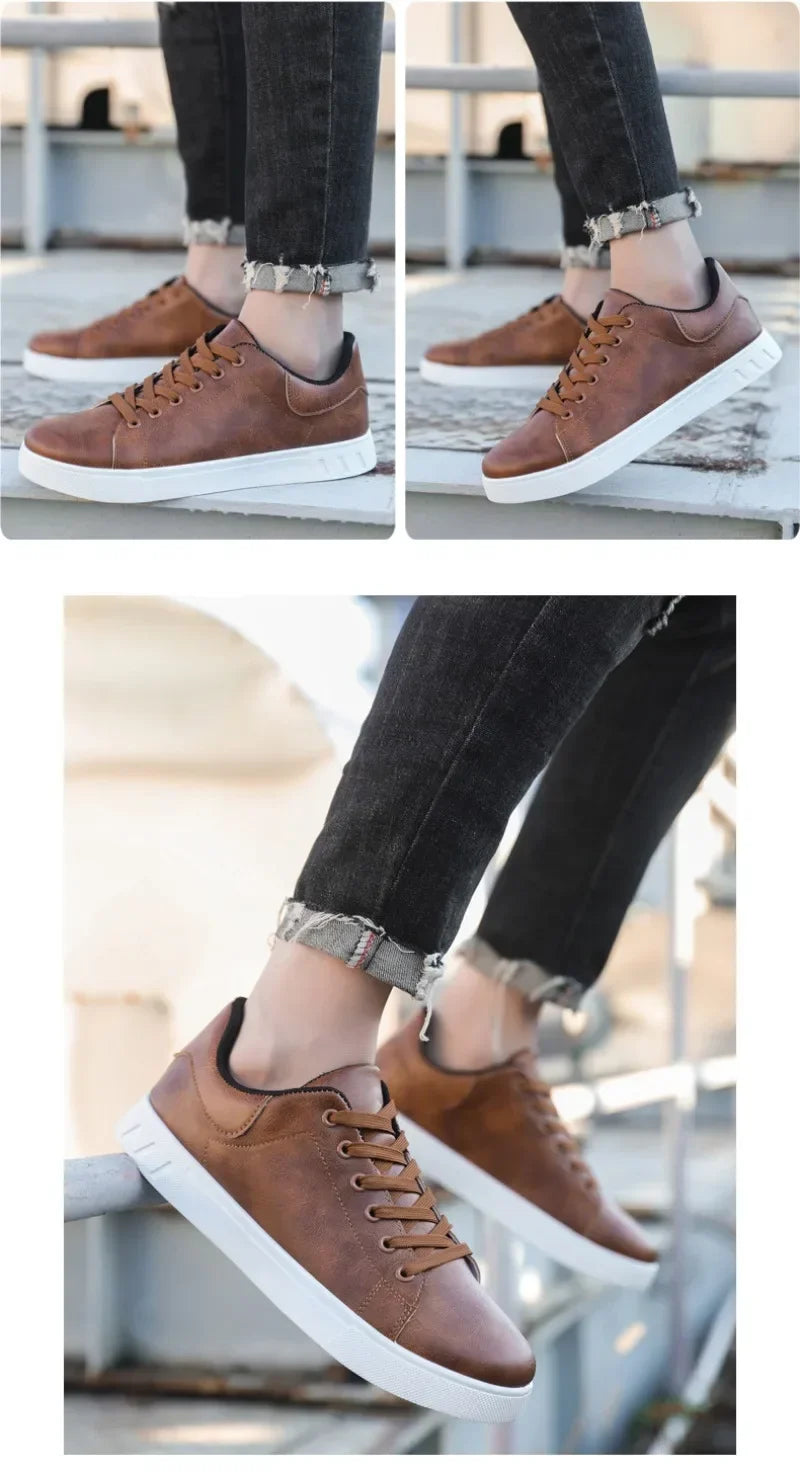 Zapatos informales Mocasines Zapatillas de deporte de cuero británico Zapatos planos Zapatos clásicos de cuero para hombres Primavera Verano Nuevos mocasines de diseñador de moda