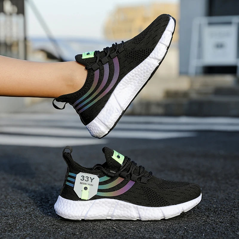 Zapatos deportivos informales para hombre, zapatillas ligeras transpirables, zapatillas de correr negras de malla para exteriores, zapatillas deportivas para correr Tenis para caminar
