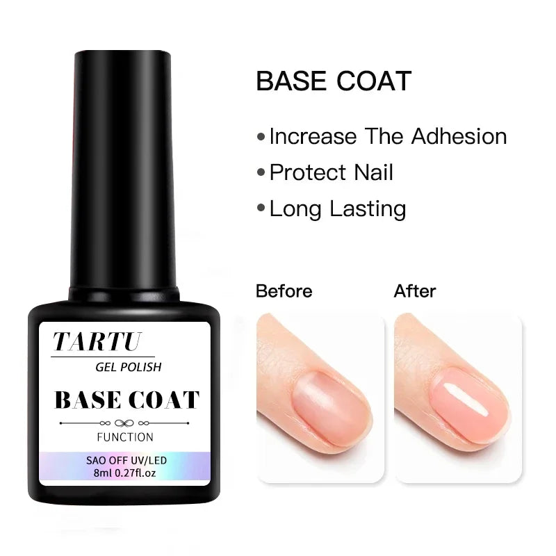 1 ud./2 uds./3 uds. Juego de Arte de uñas de Gel funcional de 8Ml con capa Base y capa superior de diamante, tapa mate, treble para herramienta de diseño de Arte de uñas