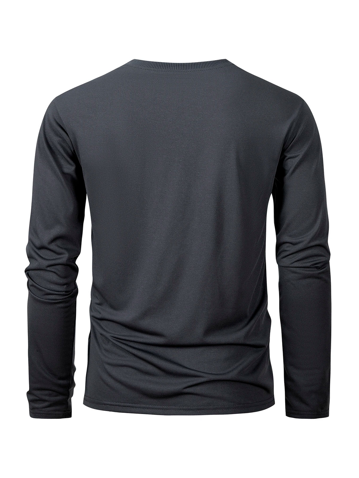Camisetas de manga larga para hombre, camisetas informales con cuello redondo que absorben la humedad, camisetas deportivas cómodas y versátiles para hombre